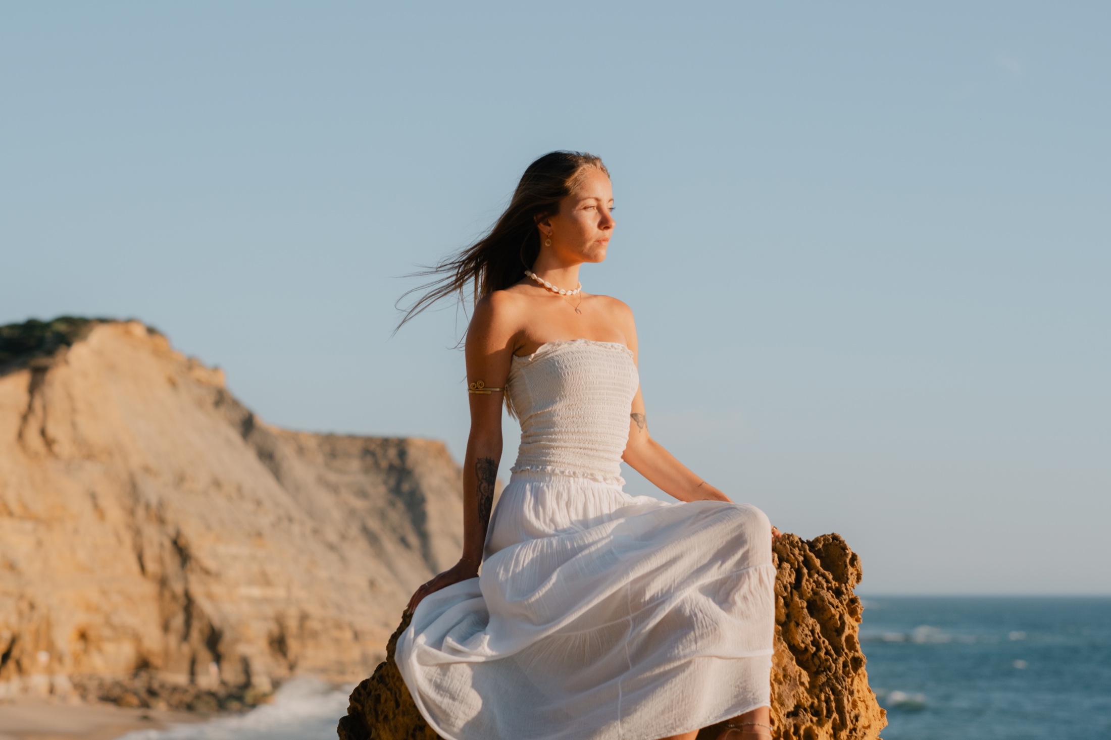 Amelia overlooking São Julião beach in Ericeira