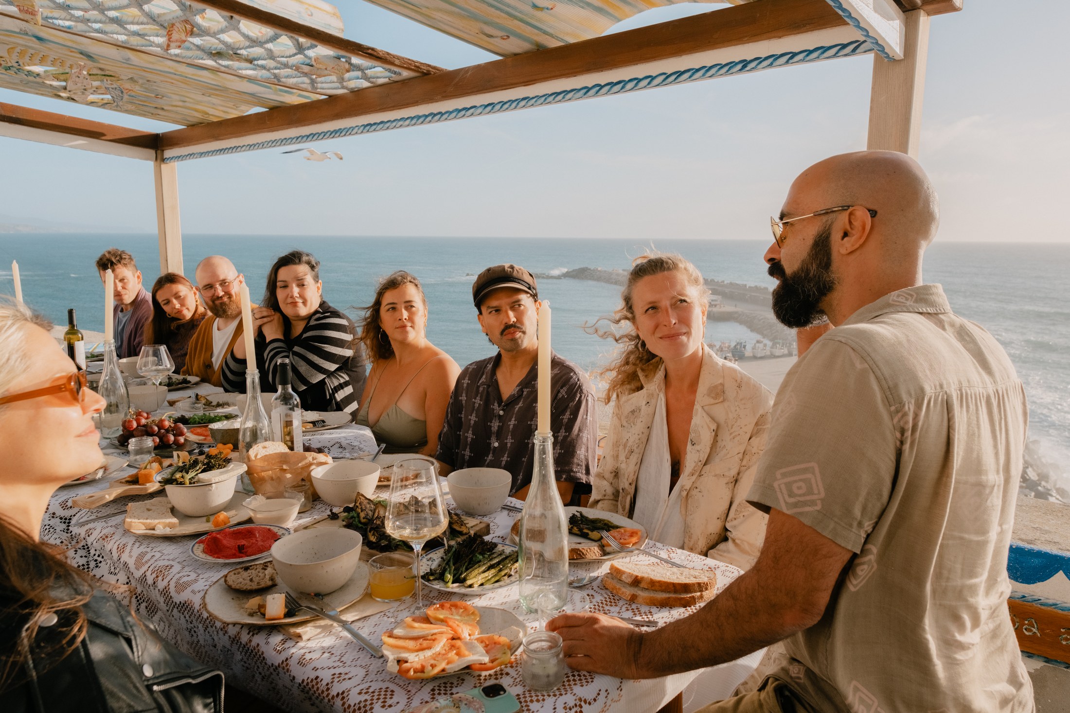 Guests around the long table