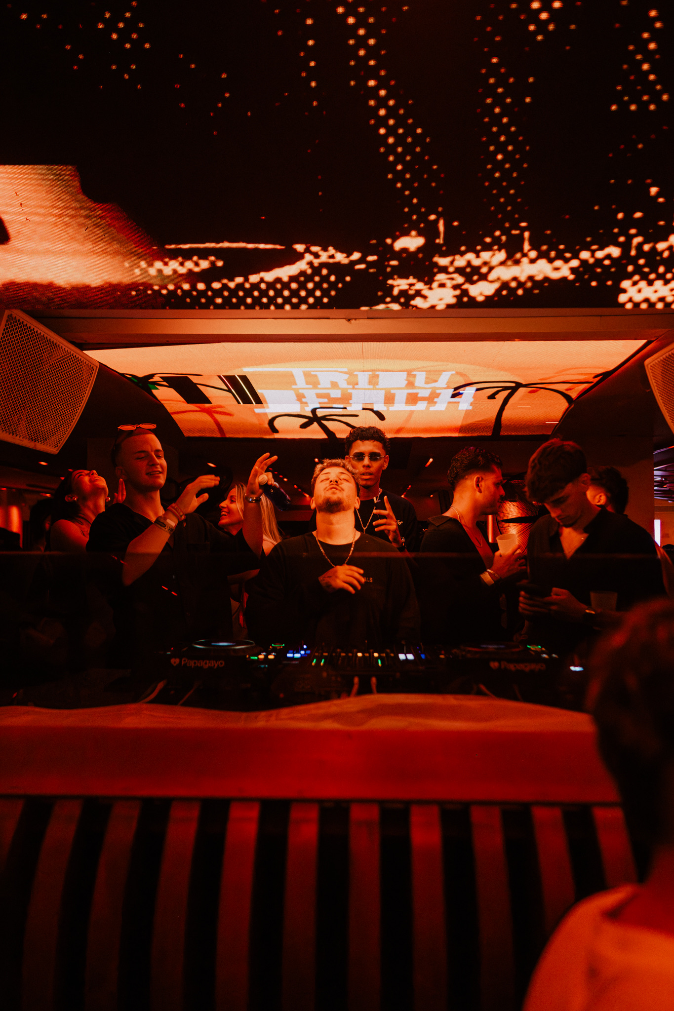 The Tribu Beach booth at the end of the night
