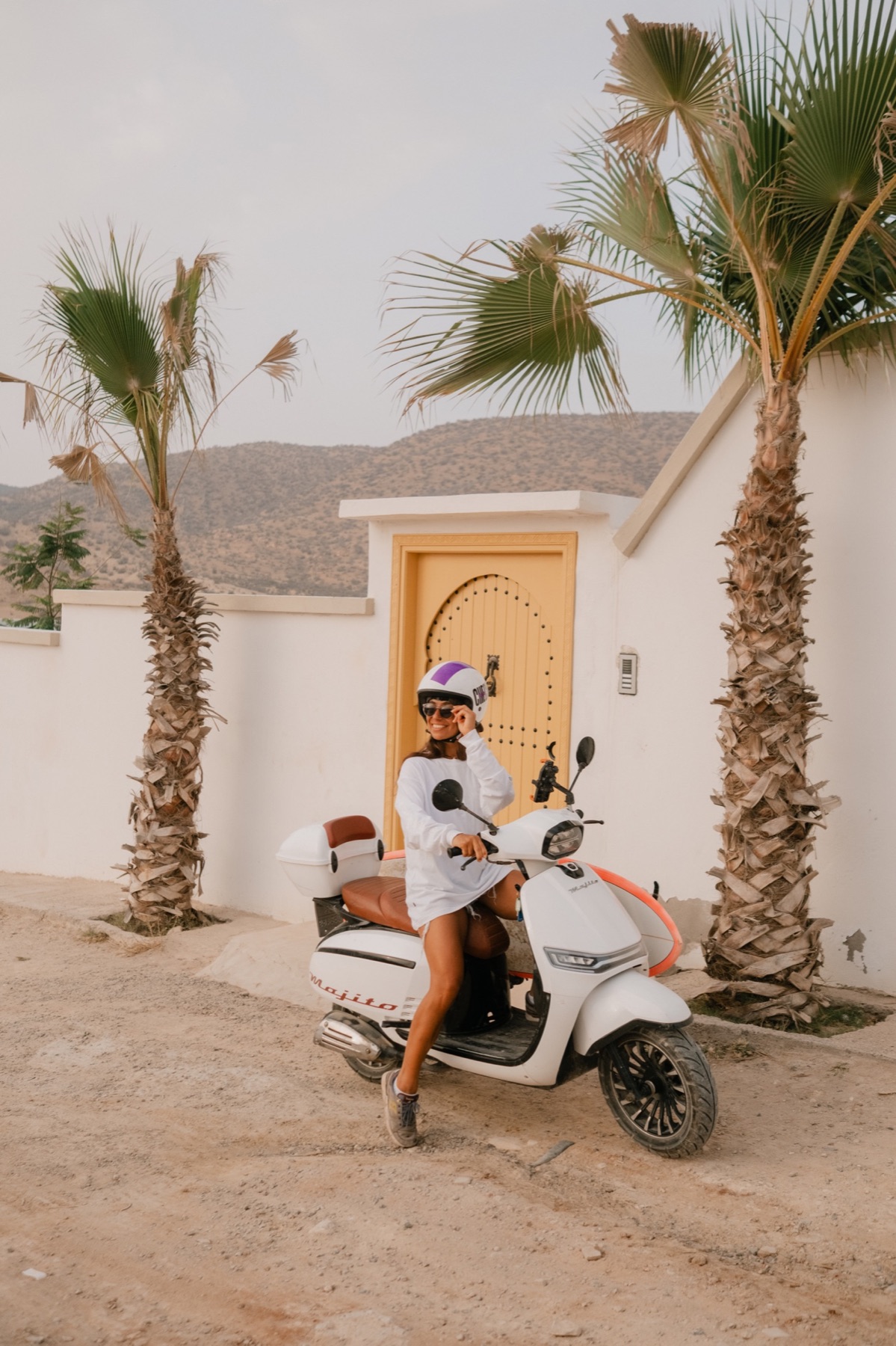 Scooter outside Surf Villa Morocco
