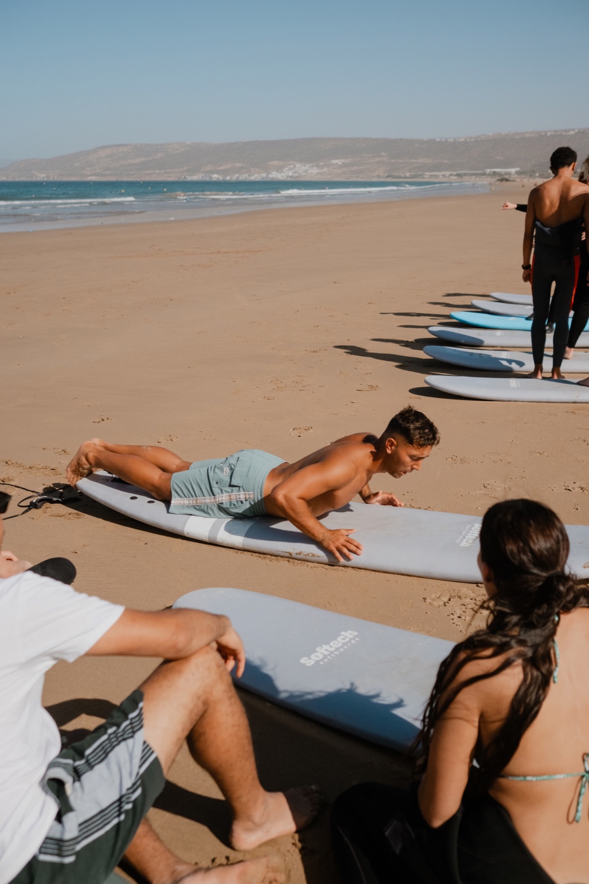 Surf lesson on the Moroccan coast