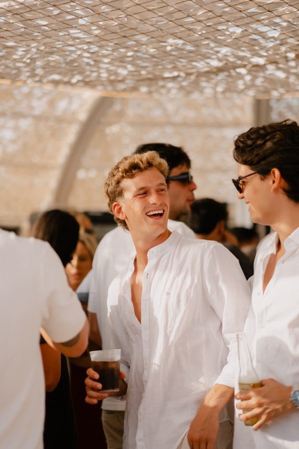 Bright social gathering with drinks