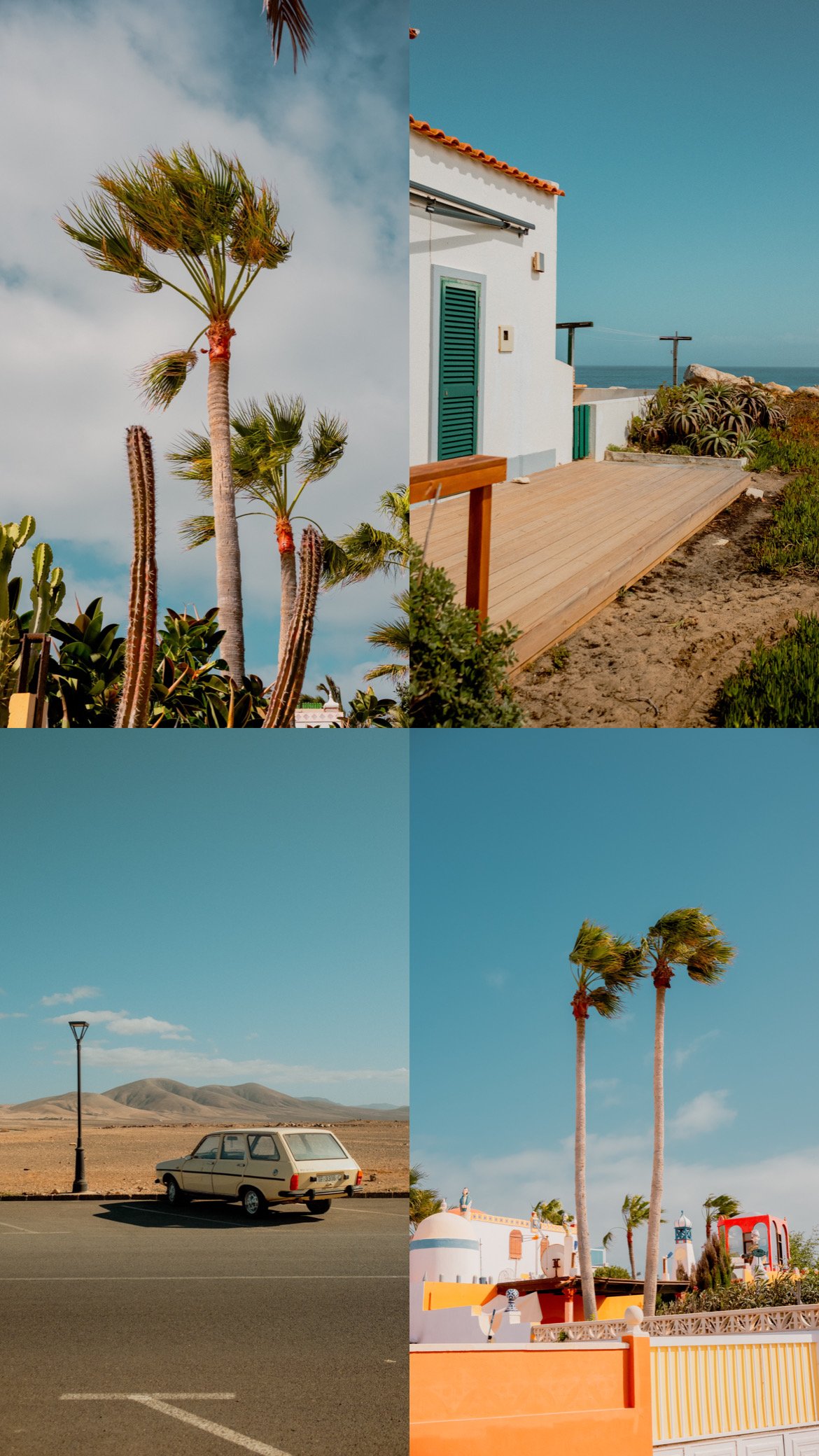 Bright and Sunny preset collage with coastal scenes