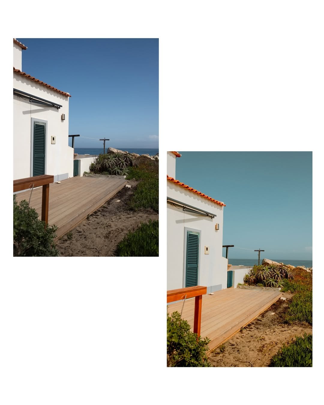 Before and after Bright and Sunny preset example